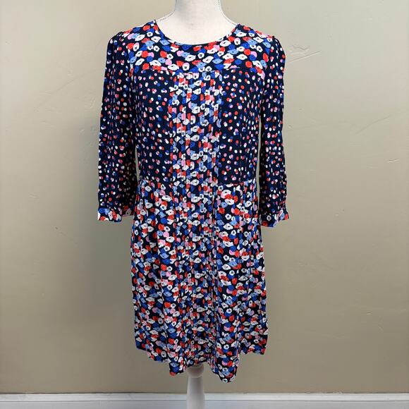 Boden Poppy Meadow Hotchpotch Pintock Contrast Dress Size 6R - Picture 1 of 5